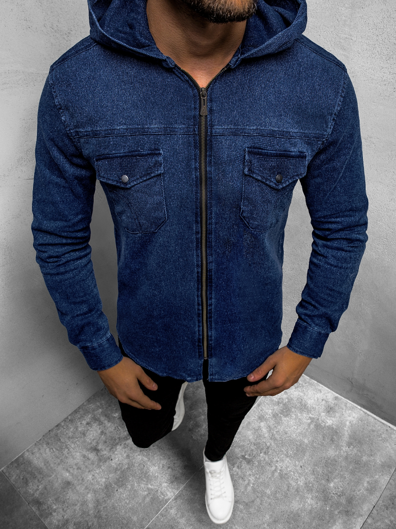 Herren Jeanshemd Blau OZONEE O/3450Z