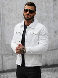 Herren Jeansjacke Sherpa Weiß OZONEE NB/MJ541Z