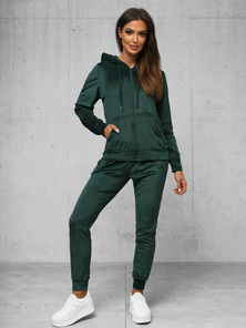 Damen Velours Sportanzug Dunkelgrün OZONEE JS/8C1176/9Z