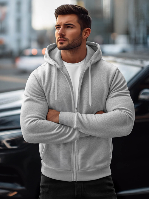 Herren Kapuzenpullover Grau OZONEE JS/2008Z