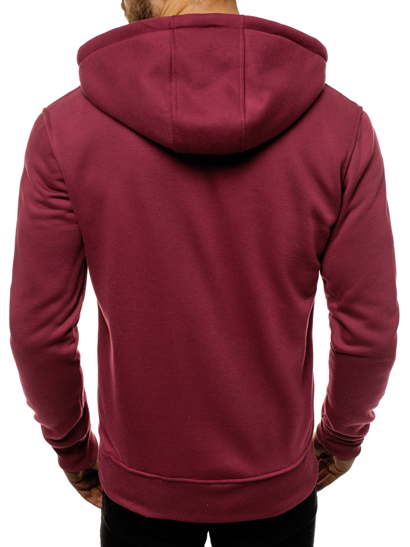 Herren Kapuzenpullover Dunkel Weinrot OZONEE JS/2008