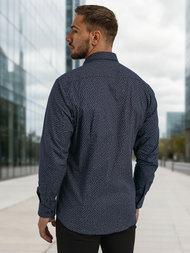 Herren Hemd Dunkelblau OZONEE V/V186