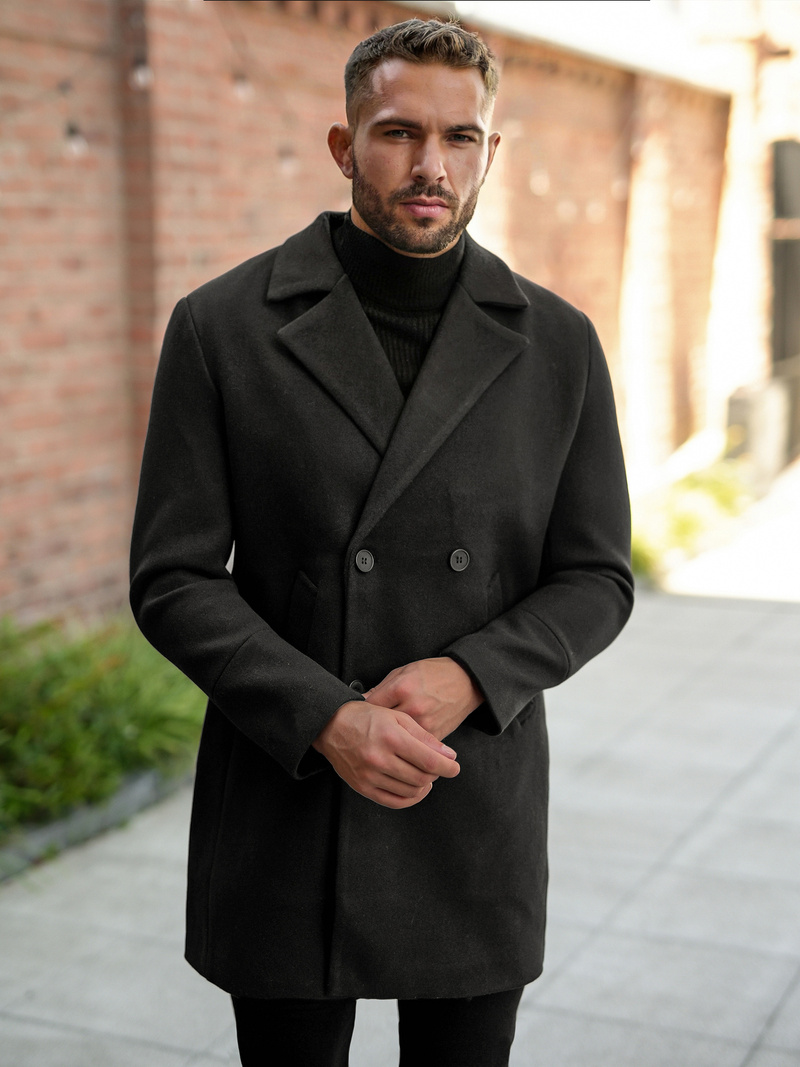 Herren Mantel Schwarz OZONEE JS/11Z8269