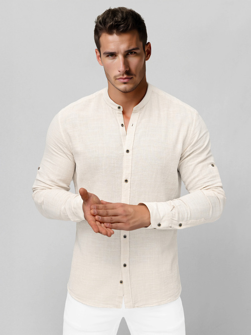 Herren Hemd Beige OZONEE O/V152