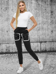 Damen Chino Jogger Schwarz OZONEE O/8051