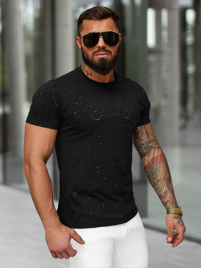 Herren T-shirt Schwarz OZONEE O/QQ1386