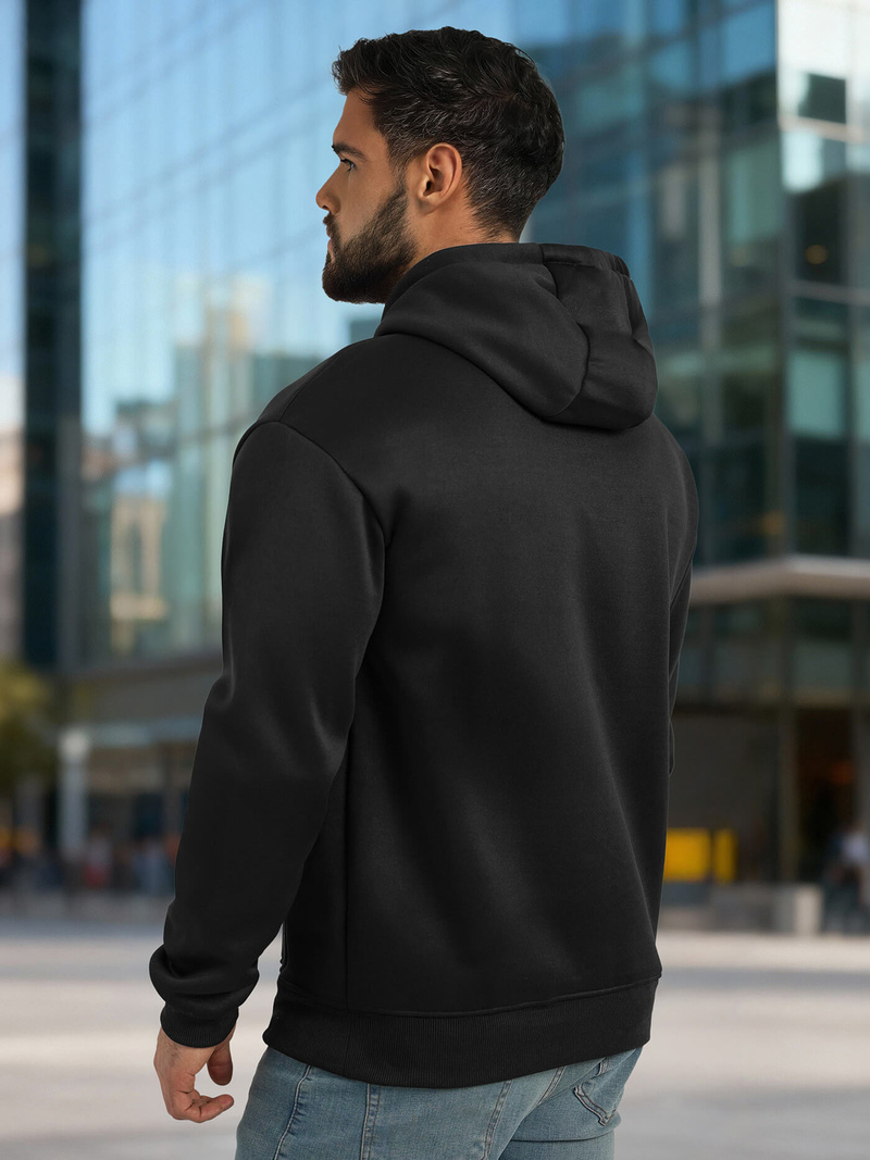 Herren Kapuzenpullover Schwarz OZONEE JS/8B1983/3