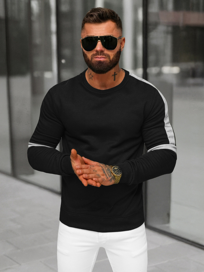 Herren Sweatshirt Schwarz OZONEE JS/8B1322/3