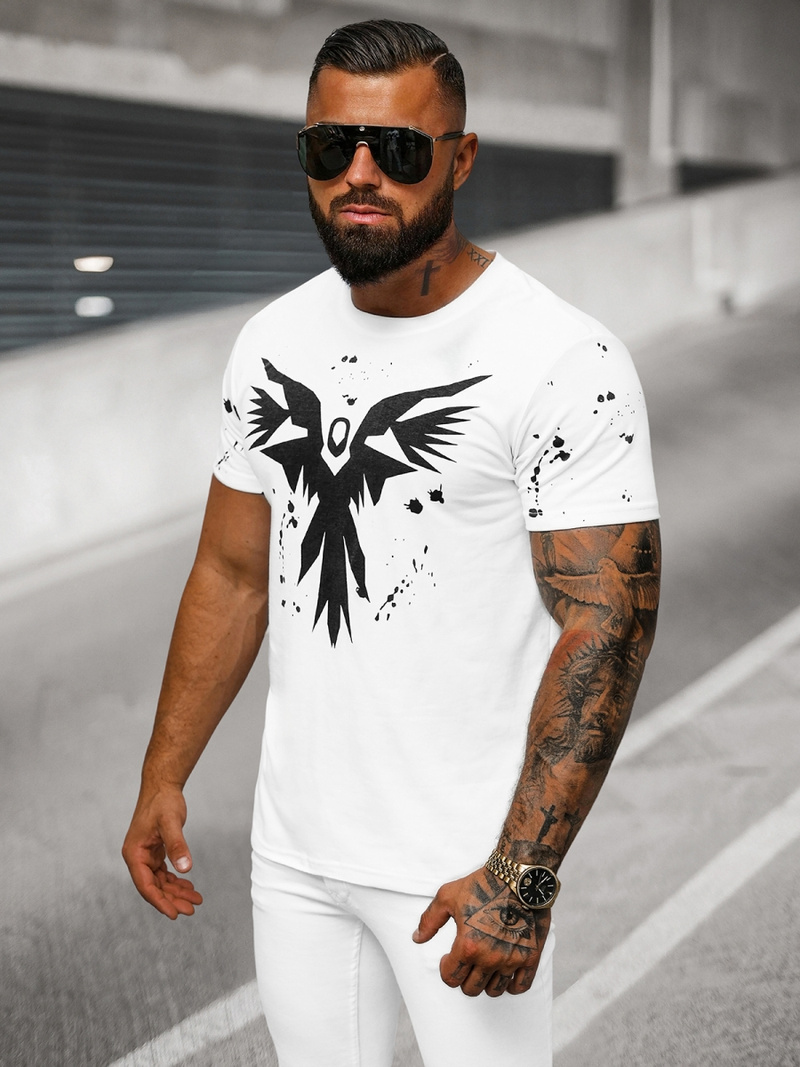 Herren T-shirt Weiß OZONEE O/T109/1Z