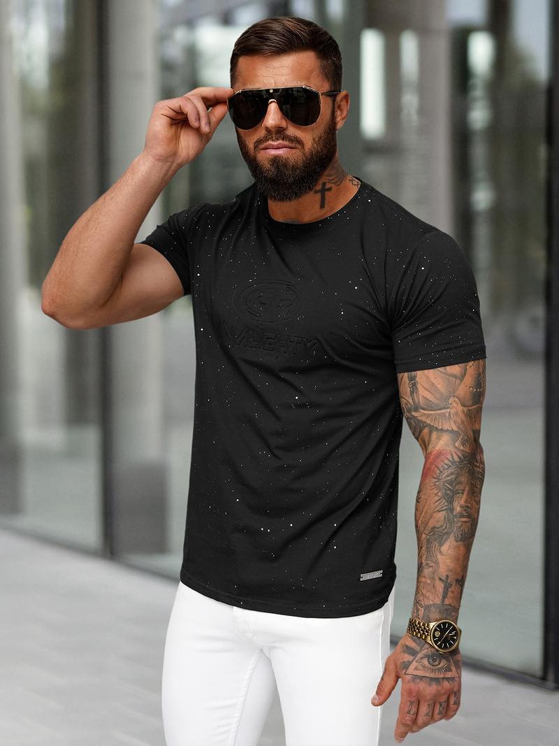 Herren T-shirt Schwarz OZONEE O/QQ1390