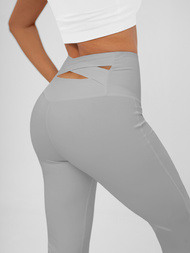 Damen Leggings mit Breiten Beinen Grau JS/17K587/5