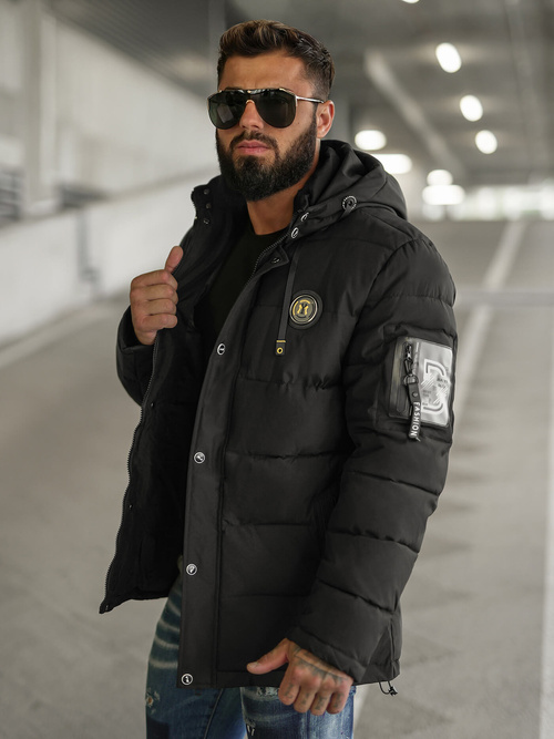 Herren Winterjacke Schwarz OZONEE JS/57M7503/392Z