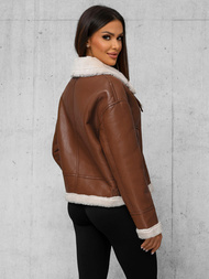 Damen Lederjacke Braun OZONEE JS/11Z8176Z