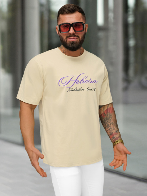 Herren T-shirt Beige OZONEE O/YN2/632