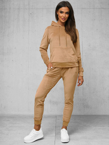 Damen Velours Sportanzug Beige OZONEE O/8C1175/91Z