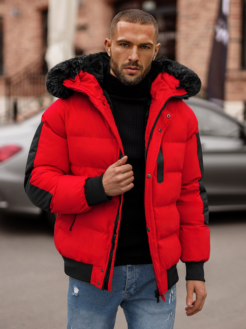 Herren Winterjacke Rot OZONEE O/M798Z