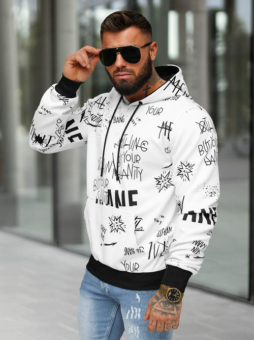 Herren Kapuzenpullover Weiß OZONEE JS/8B1229/1