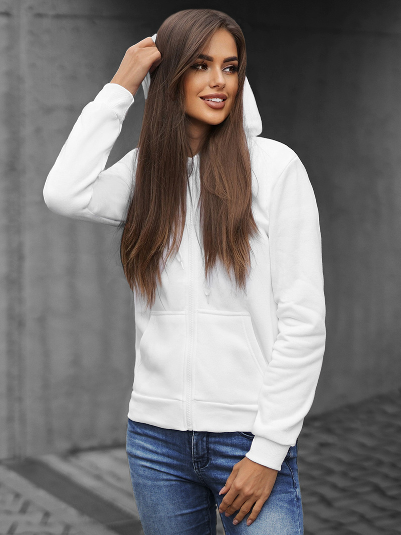 Damen Kapuzenpullover Weiß OZONEE JS/W03Z