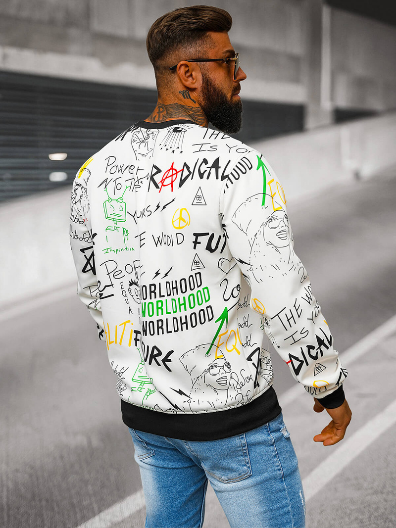 Herren Sweatshirt Weiß OZONEE JS/8B1228/1