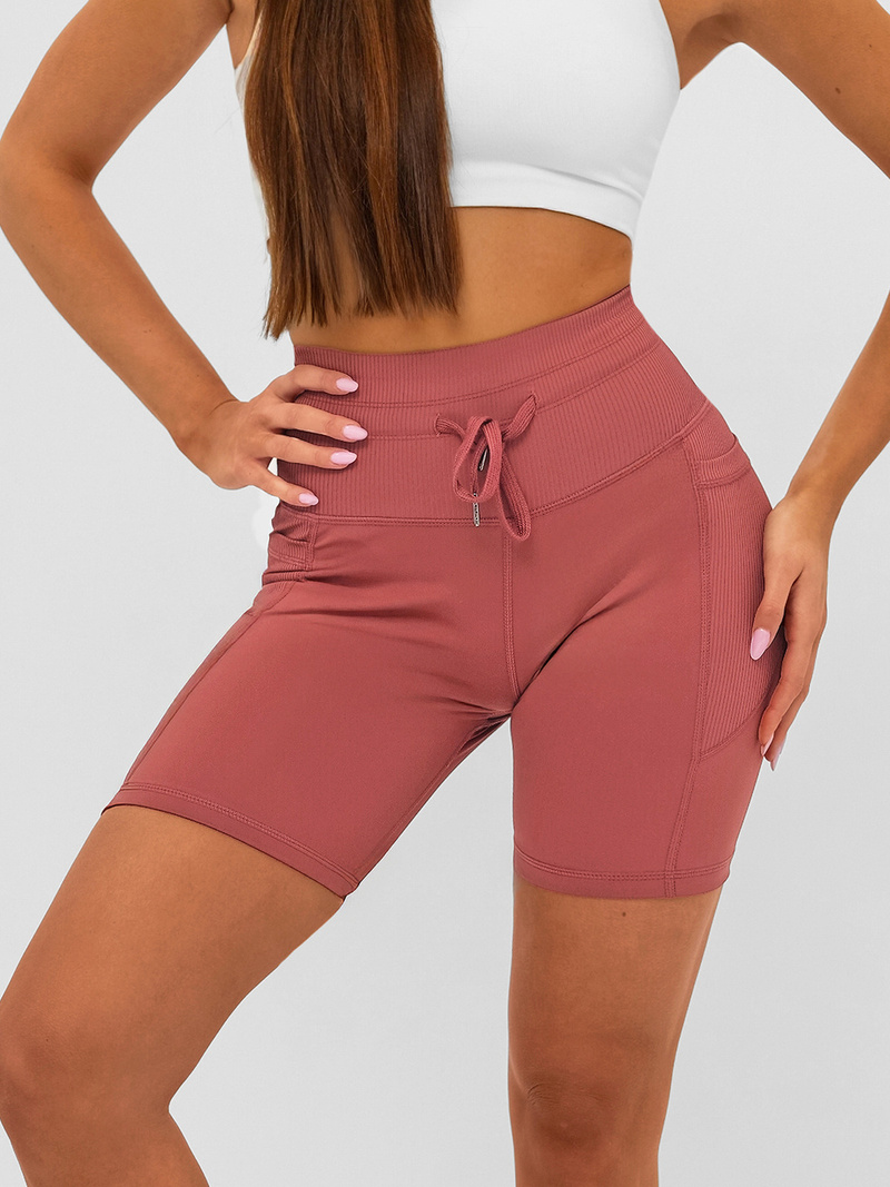 Damen Kurze Leggings Burgund JS/XY24026S
