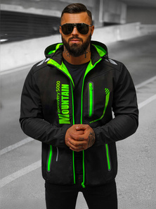 Herren Softshell Jacke Schwarz-Grün OZONEE JS/HH026/1A