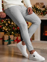 Herren Chino Hose Grau OZONEE O/P4049Z