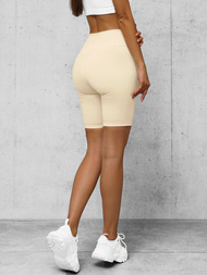 Damen Kurze Leggings Ecru O/K5-J