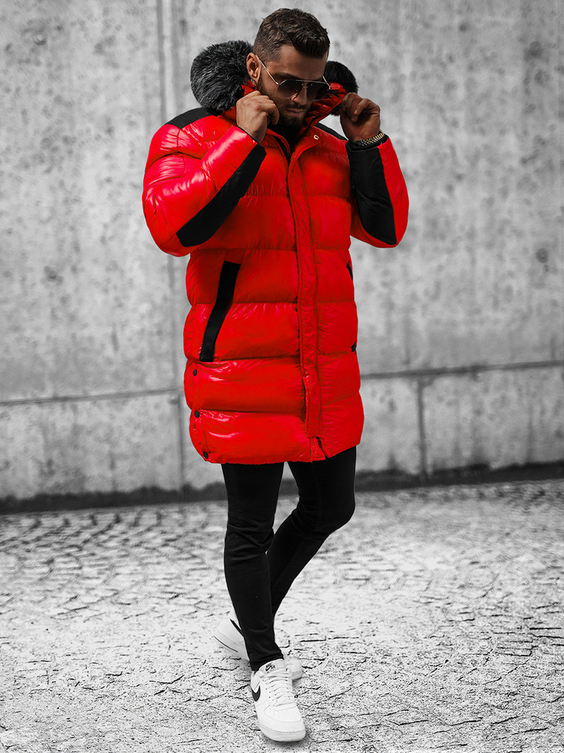 Herren Winterjacke Rot OZONEE O/M800Z