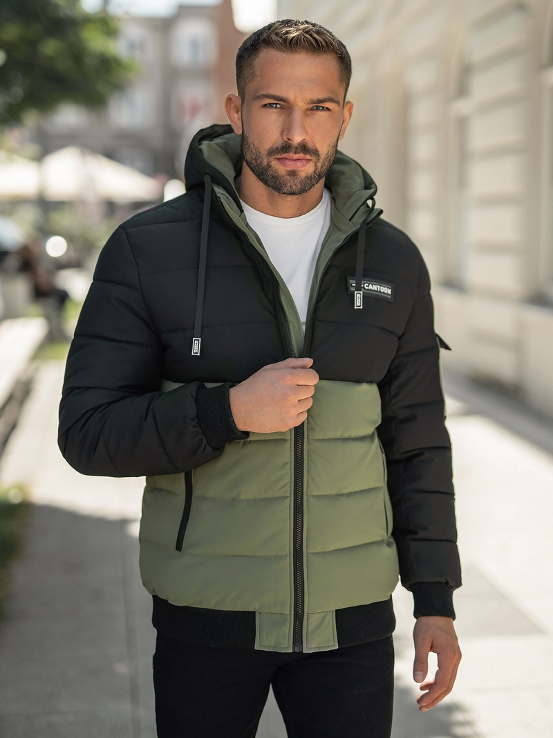 Herren Winterjacke Schwarz-Grün OZONEE JS/31M5083/136