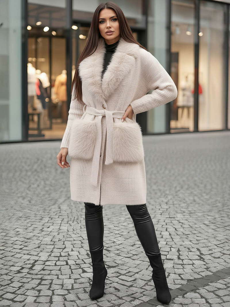 Damen Mantel Beige OZONEE JS/53M5200/155Z