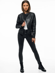 Damen Lederjacke Schwarz OZONEE YD/BF5935502