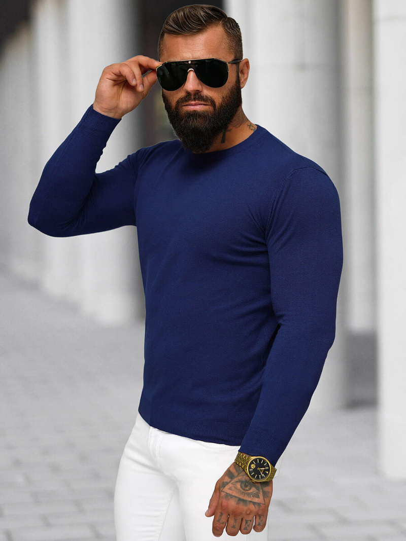 Herren Pullover Dunkelblau OZONEE NB/MMB602/5Z