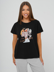 Damen T-shirt Schwarz OZONEE JS/95T2575/3