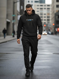 Herren Kapuzenpullover Schwarz OZONEE JS/21B1901/3