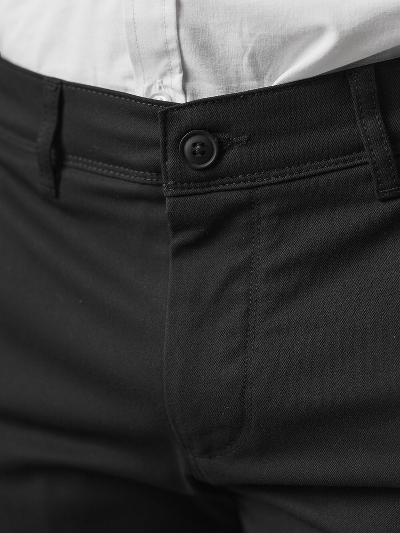 Herren Chino Hose Schwarz OZONEE V/6545