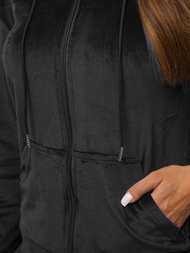 Damen Velours Sportanzug Schwarz OZONEE JS/8C1176/3Z