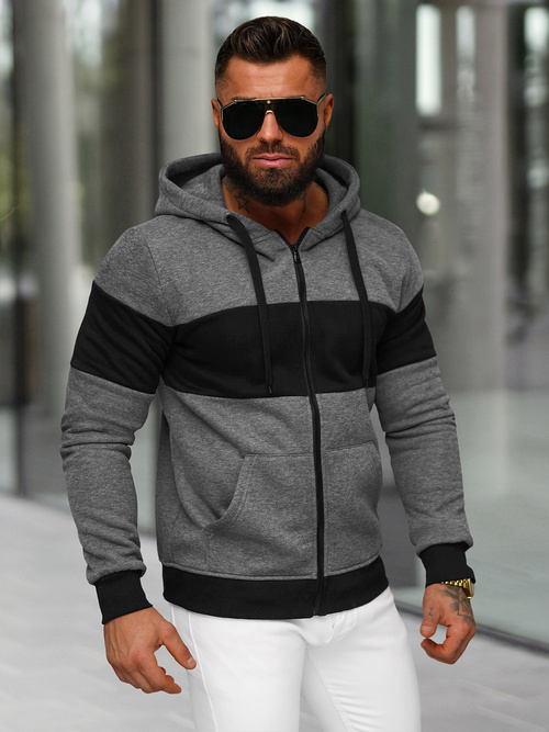 Herren Kapuzenpullover Anthrazit OZONEE JS/8B1337/5