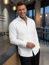 Herren Hemd Weiß OZONEE V/V189