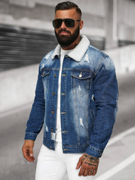 Herren Jeansjacke Sherpa Blau OZONEE NB/MJ502BZ