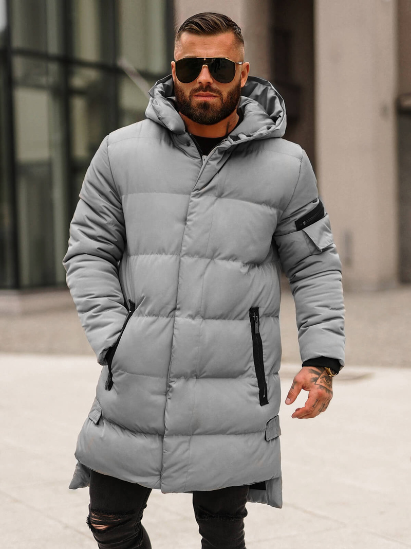 Herren Winterjacke Grau OZONEE O/M799Z
