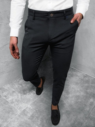 Herren Chino Hose Schwarz OZONEE DJ/5526