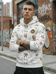 Herren Kapuzenpullover Weiß OZONEE O/B266Z