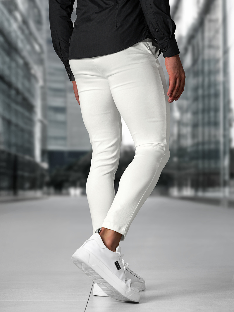 Herren Chino Hose Ecru OZONEE O/P4049Z