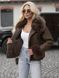 Damen Lederjacke Schokolade OZONEE JS/61M8505/84Z