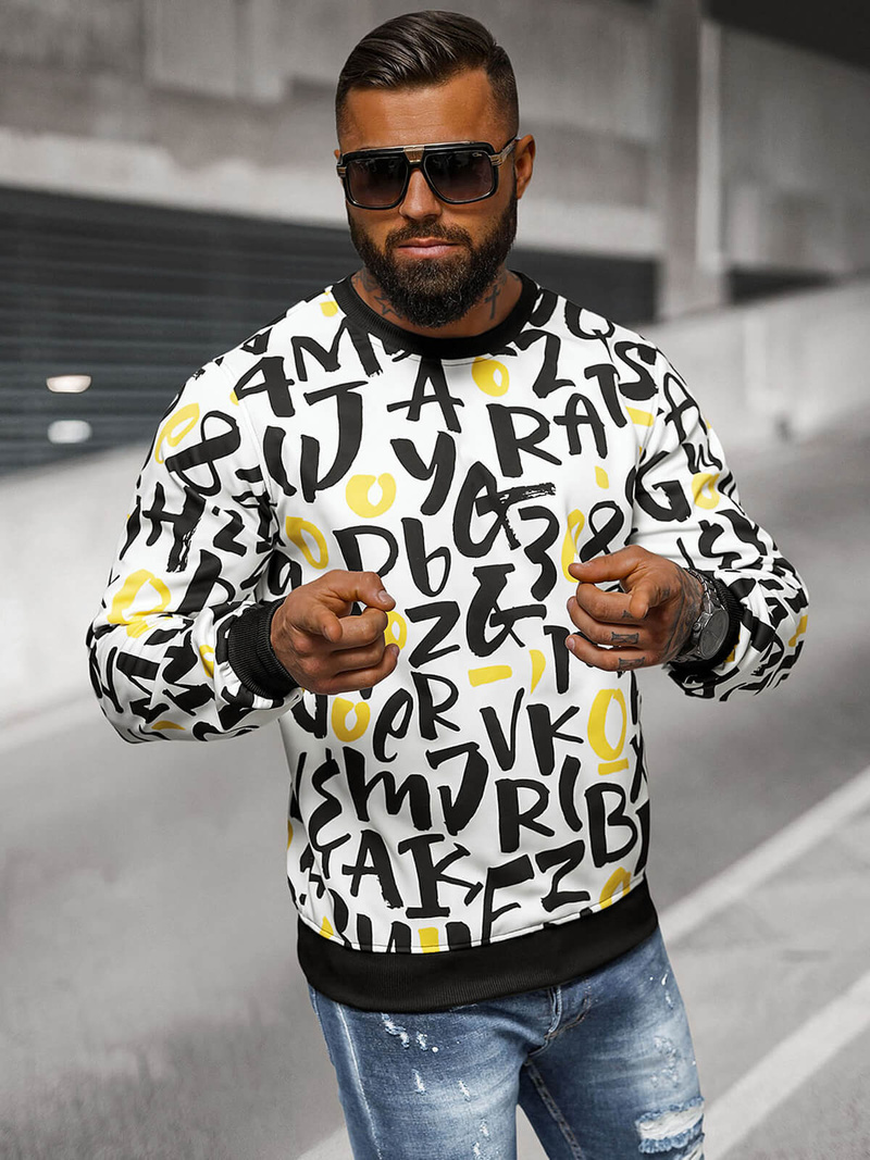 Herren Sweatshirt Weiß OZONEE JS/8B1220/1