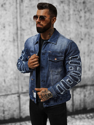 Herren Jeansjacke Dunkelblau OZONEE NB/MJ523BS