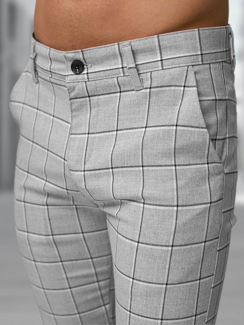 Herren Chino Hose Grau OZONEE DJ/5522Z