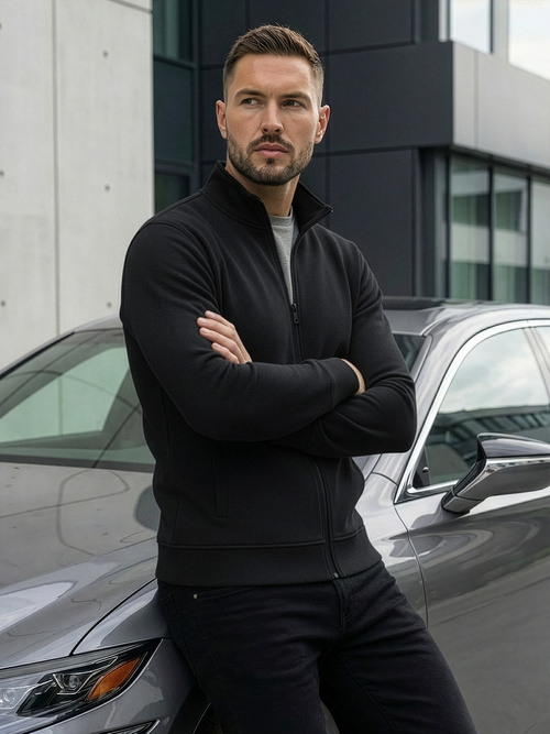 Herren Sweatjacke Schwarz OZONEE JS/2002Z