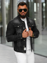 Herren Jeansjacke Schwarz OZONEE NB/MJ512N