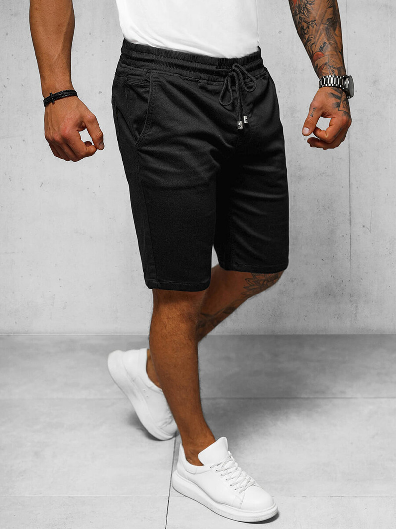 Herren Chino Shorts Schwarz OZONEE NB/MP0266N